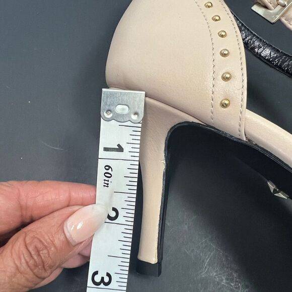 Just Cavalli Nude Low Heel Shoes with Gold Metal Studs - Picture 14 of 14